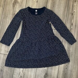 Tea Collection Navy and White Dotted Dress